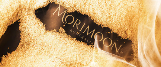 Morimoon pearl candle wax and ceramic jar, transforming candles into a calming wellness ritual.