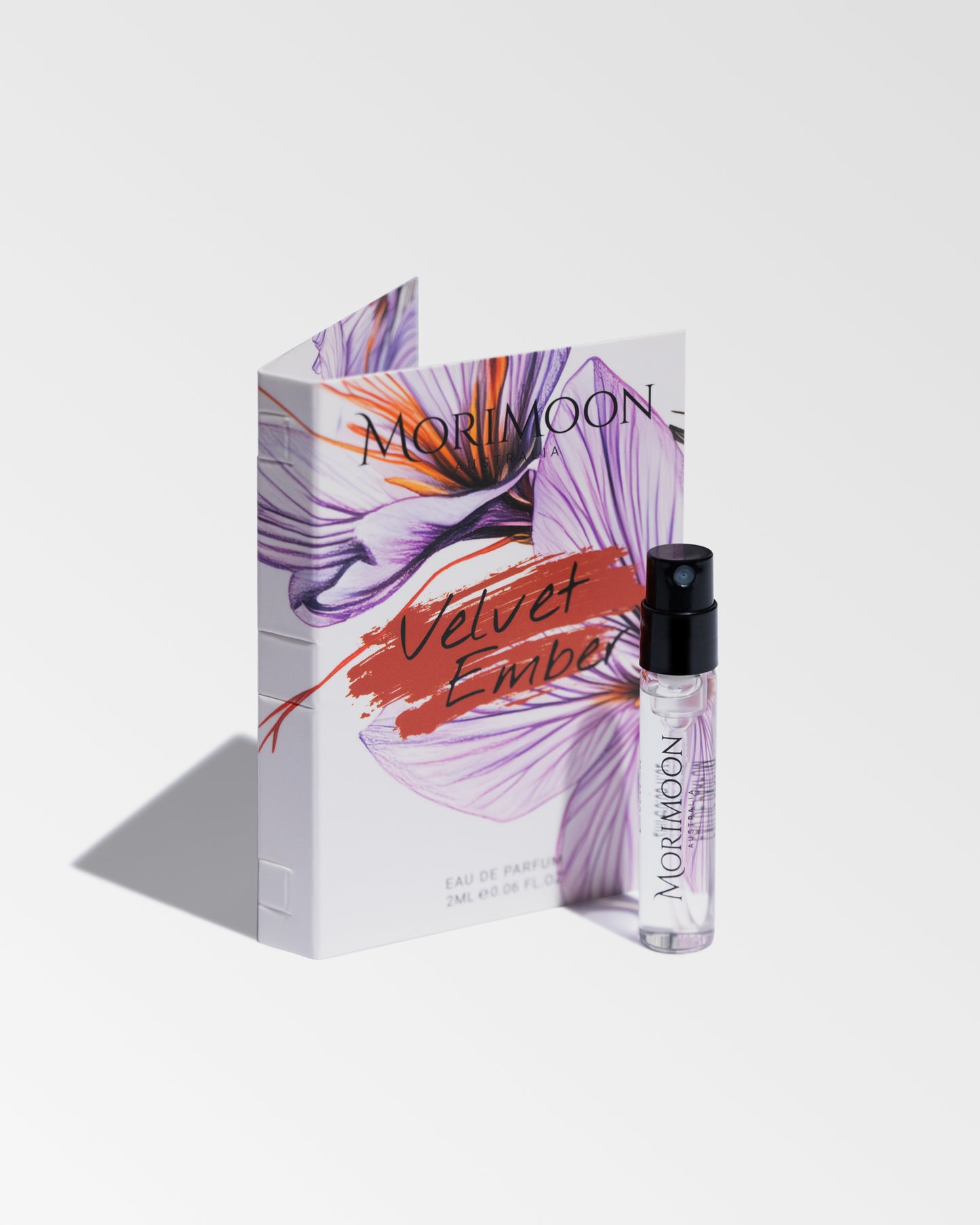 Velvet Ember 2ml Sample Perfume Bottle and Packaging