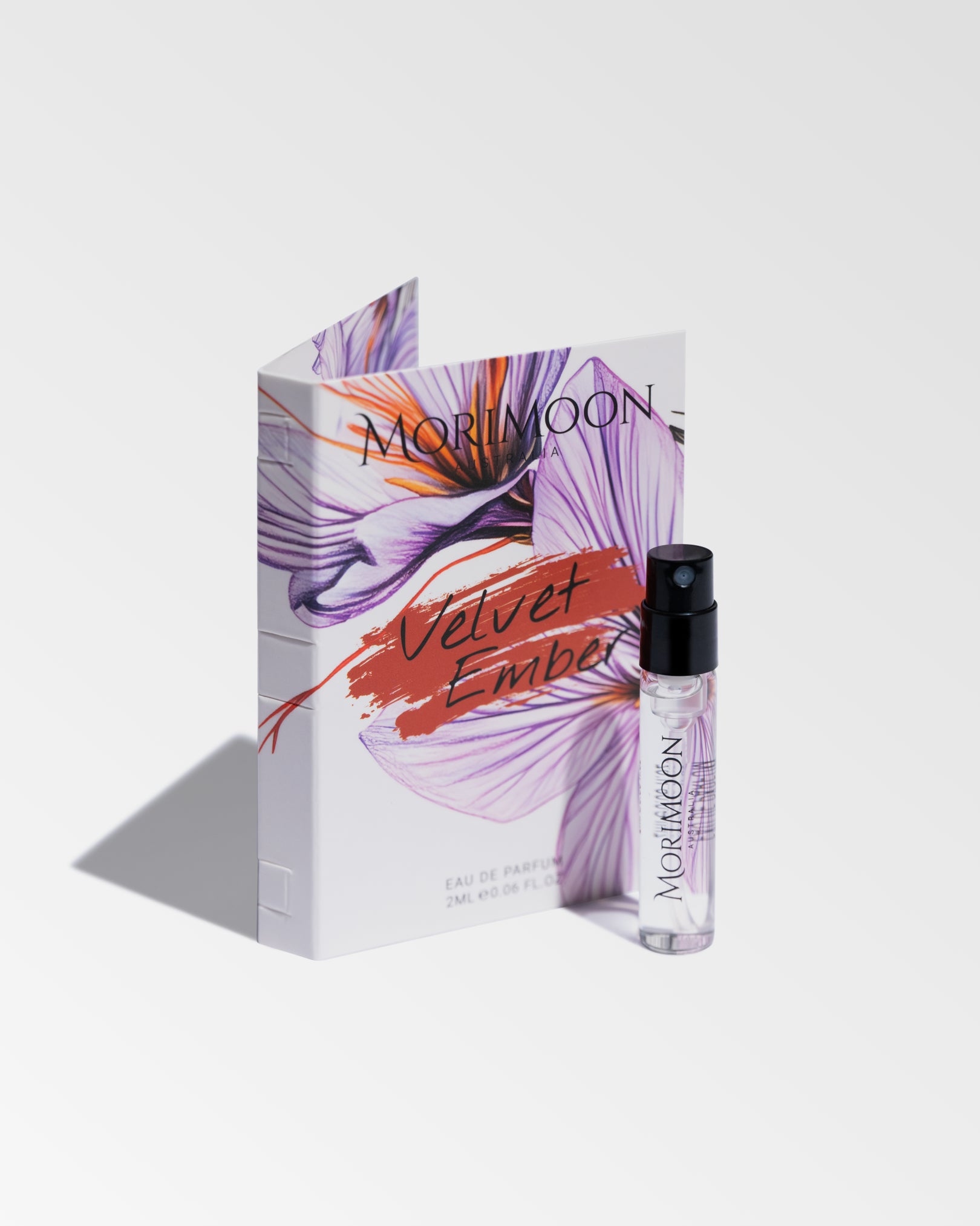 Velvet Ember 2ml Sample Perfume Bottle and Packaging