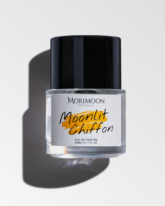 Moonlit Chiffon 50ml perfume bottle by Morimoon with soft citrus and musk fragrance design