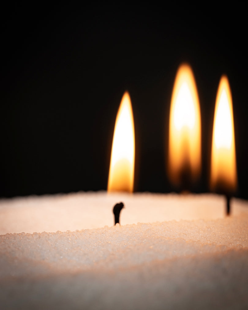 Scented pearled wax creating warm candle glow