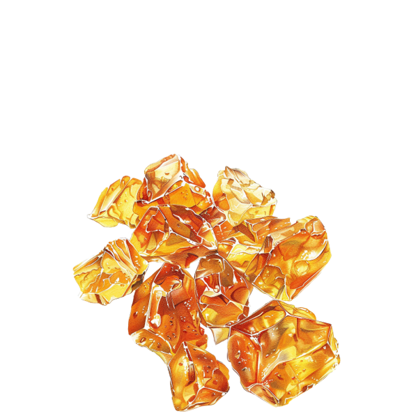 Amber stone sketch highlighting warm heart note in Dream Mellow